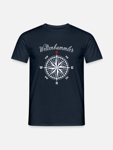 Weltenbummler Kompass - Männer T-Shirt - Navy