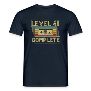 40e verjaardag Level 40 voltooid 40-jarig geschenk - Heren T-shirt - navy - Voor - AI Model Male 178 light (178cm)