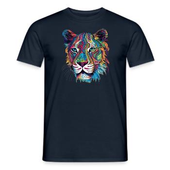 Colourful Tiger Head - Männer T-Shirt - Navy - Vorne - AI Model Male 178 light (178cm)