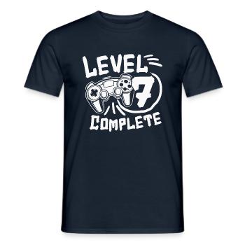 7. Geburtstag Level 7 Complete 7 Jahre Gamer - Männer T-Shirt - Navy - Vorne - AI Model Male 178 light (178cm)
