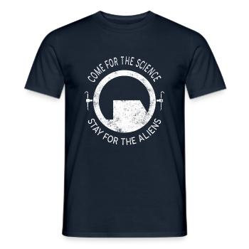 BLACK MESA Come for the science,stay for t. aliens - Männer T-Shirt - Navy - Vorne - AI Model Male 178 light (178cm)