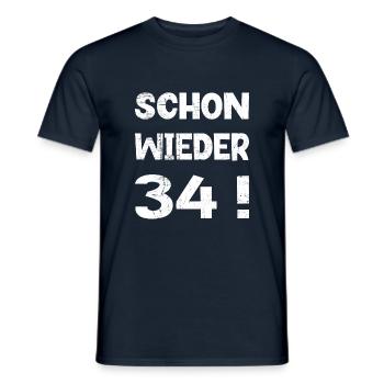 schon wieder 34! - Männer T-Shirt - Navy - Vorne - AI Model Male 178 light (178cm)