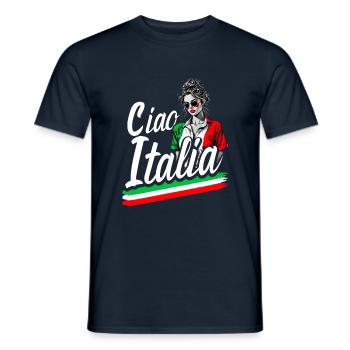 Italie Justaucorps Fille Drôle Italie Ciao - T-shirt homme - marine - Devant - AI Model Male 178 light (178cm)