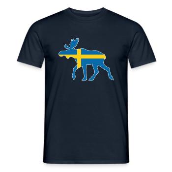 Sweden Moose - Men's T-Shirt - navy - Front - AI Model Male 178 light (178cm)