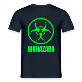 Biohazard Nerd Lehrer Gamer Geschenk T-Shirt - Männer T-Shirt - Navy - Vorne - AI Model Male 178 light (178cm)