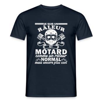 motard et râleur - T-shirt homme - marine - Devant - AI Model Male 178 light (178cm)