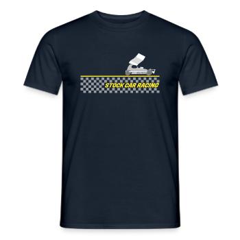 Stock Car Racing on Flag Track - Men's T-Shirt - navy - Front - AI Model Male 178 light (178cm)
