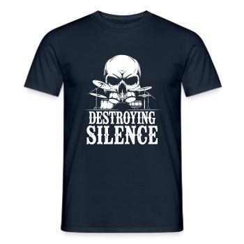 Groupe de rock tambour et batteur de crâne - T-shirt homme - marine - Devant - AI Model Male 178 light (178cm)