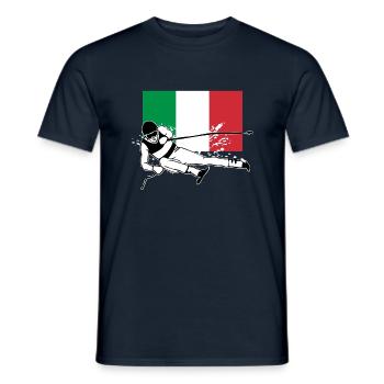 Ski Alpine Italien Flagge - Männer T-Shirt - Navy - Vorne - AI Model Male 178 light (178cm)