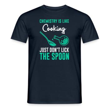 Chemistry is like cooking laboratory technicians Chemistry teacher - Men's T-Shirt - navy - Front - AI Model Male 178 light (178cm)