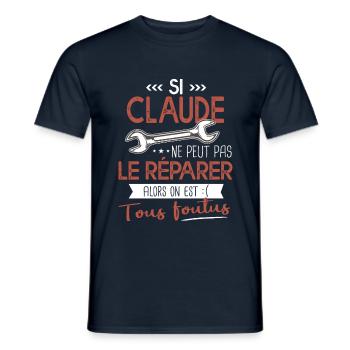 Si Claude ne peut pas le réparer on est foutus - T-shirt homme - marine - Devant - AI Model Male 178 light (178cm)