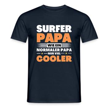 Surfer Papa wie ein normaler nur viel cooler - Männer T-Shirt - Navy - Vorne - AI Model Male 178 light (178cm)