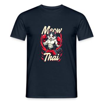 Drôle Muay Thai Boxe Muay Thai - T-shirt homme - marine - Devant - AI Model Male 178 light (178cm)