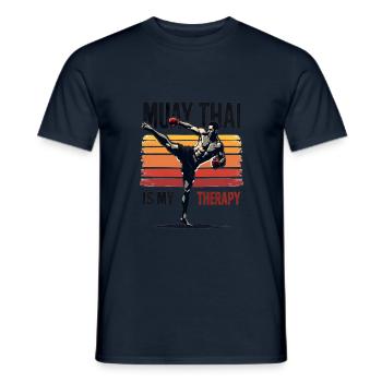 Drôle Muay Thai Boxe Muay Thai - T-shirt homme - marine - Devant - AI Model Male 178 light (178cm)