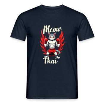 Drôle Muay Thai Boxe Muay Thai - T-shirt homme - marine - Devant - AI Model Male 178 light (178cm)