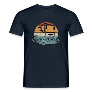 Busfahrer Retro Bus Fahren Geschenk Lustiger - Männer T-Shirt - Navy - Vorne - AI Model Male 178 light (178cm)