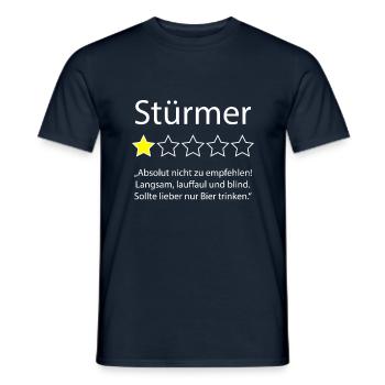 Fußball Fußballer Stürmer Sturm 1 Stern Bewertung - Männer T-Shirt - Navy - Vorne - AI Model Male 178 light (178cm)