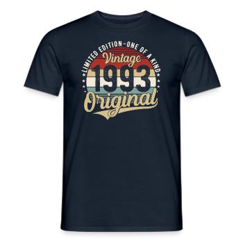 1993 Naissance vintage Anniversaire Rétro - T-shirt homme - marine - Devant - AI Model Male 178 light (178cm)