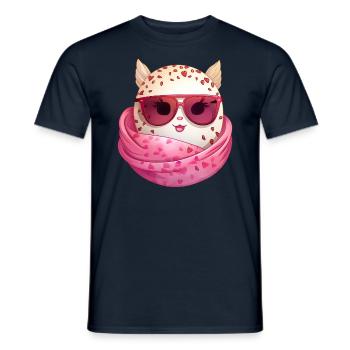 Kawaii Easter egg with ears and sunglasses Funny - Men's T-Shirt - navy - Front - AI Model Male 178 light (178cm)