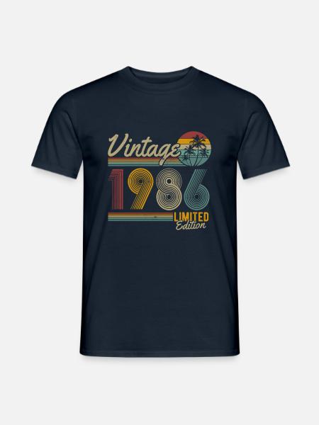 Jahrgang 1986 geboren Retro Geburtstag - Männer T-Shirt - Navy