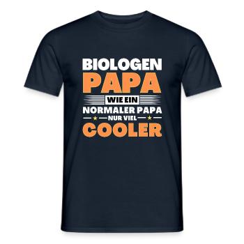 Biologen Papa wie ein normaler nur viel cooler - Männer T-Shirt - Navy - Vorne - AI Model Male 178 light (178cm)