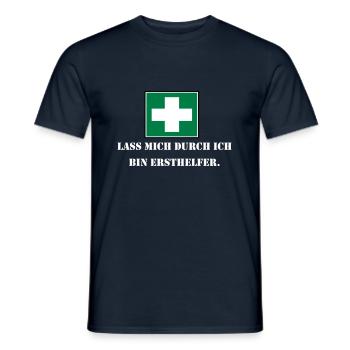 Lass mich durch ich bin Ersthelfer (weiß) - Männer T-Shirt - Navy - Vorne - AI Model Male 178 light (178cm)