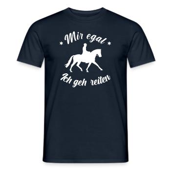 Reiten mir egal Pferde Horses reit - Männer T-Shirt - Navy - Vorne - AI Model Male 178 light (178cm)