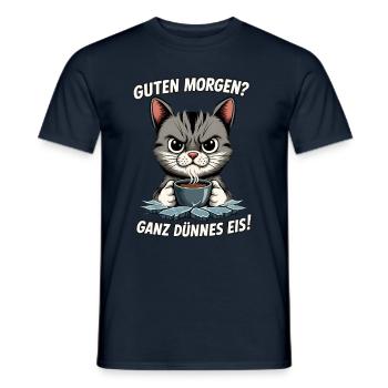 Guten Morgen Ganz Dünnes Eis Spruch lustig - Männer T-Shirt - Navy - Vorne - AI Model Male 178 light (178cm)
