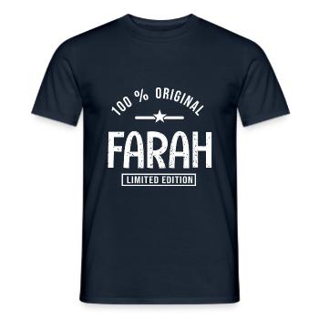 Farah personalisierten arabischen Vornamen Farah - Männer T-Shirt - Navy - Vorne - AI Model Male 178 light (178cm)
