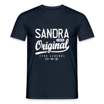 Sandra shirt personnalisé prénom sandra - T-shirt homme - marine - Devant - AI Model Male 178 light (178cm)