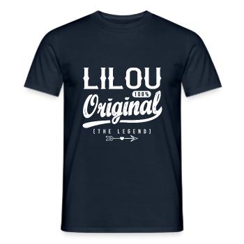 Lilou shirt personnalisé prénom lilou - T-shirt homme - marine - Devant - AI Model Male 178 light (178cm)