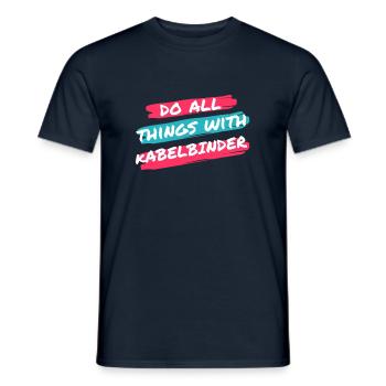 Do all things with | cable tie - Men's T-Shirt - navy - Front - AI Model Male 178 light (178cm)