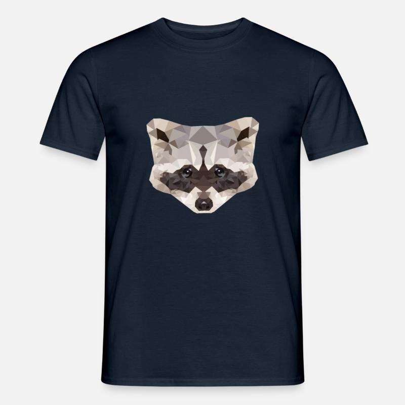 Waschbär Polygon - Männer T-Shirt - Navy