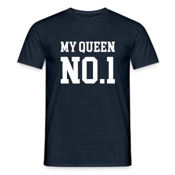 Valentine's day love my queen no1 gift - Men's T-Shirt - navy - Front - AI Model Male 178 light (178cm)