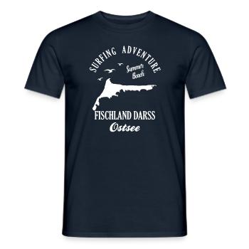 Fischland Darss Ostsee Surfen - Männer T-Shirt - Navy - Vorne - AI Model Male 178 light (178cm)