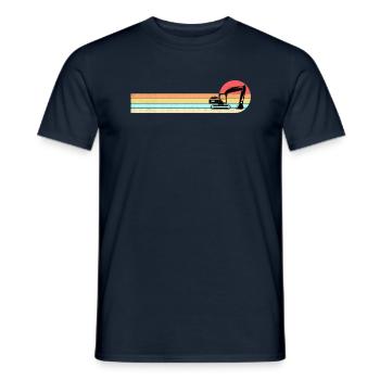 Vintage Excavator Driver Construction Machine Chantier de construction - T-shirt homme - marine - Devant - AI Model Male 178 light (178cm)