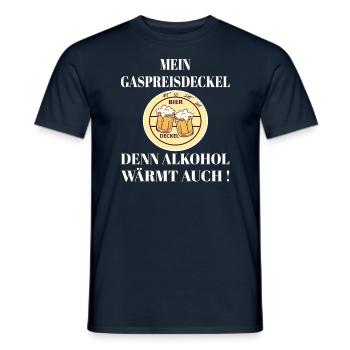 Party Spruch Bier, Bierdeckel, Mein Gaspreisdeckel - Männer T-Shirt - Navy - Vorne - AI Model Male 178 light (178cm)