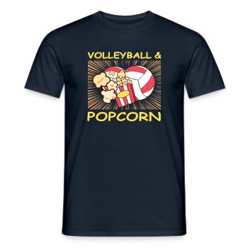 Volleyball & Popcorn Girls Mom Gift Idea - Männer T-Shirt - Navy - Vorne - AI Model Male 178 light (178cm)