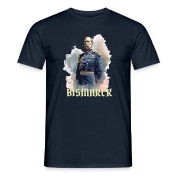 deutsche Geschichte, Kanzler, Otto von Bismarck - Männer T-Shirt - Navy - Vorne - AI Model Male 178 light (178cm)
