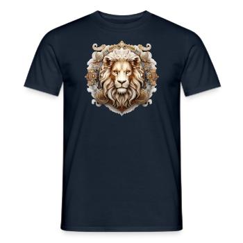 astro Horoscope d’anniversaire signe du zodiaque Lion - T-shirt homme - marine - Devant - AI Model Male 178 light (178cm)
