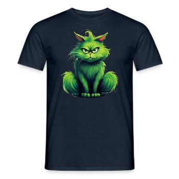 Katze Weihnachten Weihnachtselfe Geschenke Mütze - Männer T-Shirt - Navy - Vorne - AI Model Male 178 light (178cm)