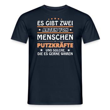 Cleaner Gift - Two Types of... Design - Men's T-Shirt - navy - Front - AI Model Male 178 light (178cm)
