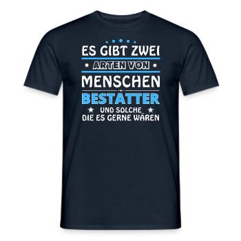 Cadeau de croque-mort - Deux types de... Concevoir - T-shirt homme - marine - Devant - AI Model Male 178 light (178cm)