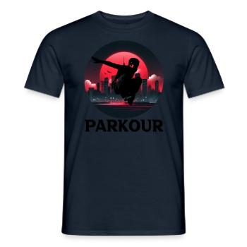 Parkour - Männer T-Shirt - Navy - Vorne - AI Model Male 178 light (178cm)
