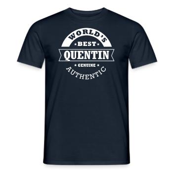 Quentin Der beste personalisierte Name der Welt Quentin - Männer T-Shirt - Navy - Vorne - AI Model Male 178 light (178cm)