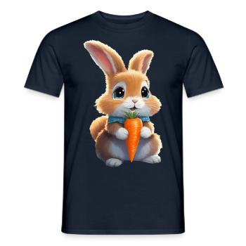 Fluffy bunny - Men's T-Shirt - navy - Front - AI Model Male 178 light (178cm)