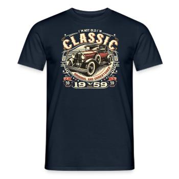65th Birthday Oldtimer 1959 NOT OLD CLASSIC - Men's T-Shirt - navy - Front - AI Model Male 178 light (178cm)