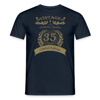 Vintage 35th Birthday Vintage - Men's T-Shirt - navy - Front - AI Model Male 178 light (178cm)