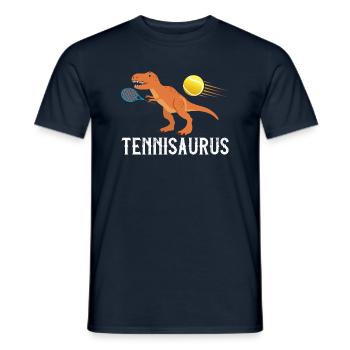 Tennis Dino Saurus Funny Dino - Men's T-Shirt - navy - Front - AI Model Male 178 light (178cm)