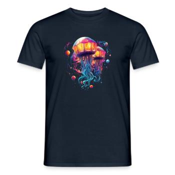 Quallen Heißluftballon leuchtende Farben - Männer T-Shirt - Navy - Vorne - AI Model Male 178 light (178cm)